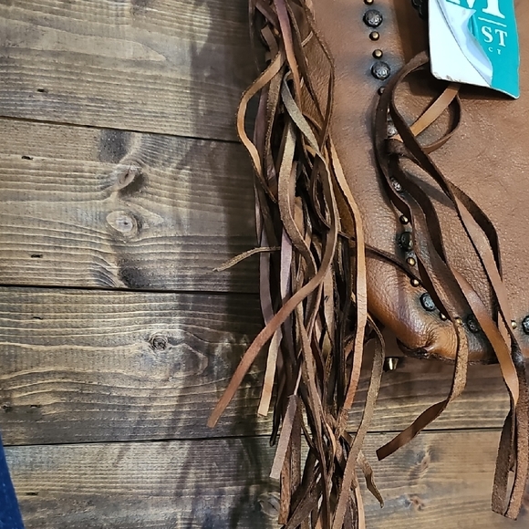 Western Leather Purse Fringe Handbag Tote Concealed Carry - Picture 3 of 16